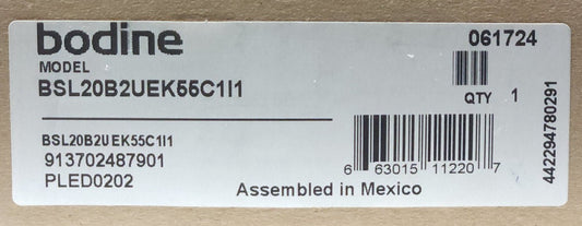 BODINE BSL20B2UEK55C1I1 High Output Emergency LED DRIVER 20W 1`20 277 VAC 20 WAT