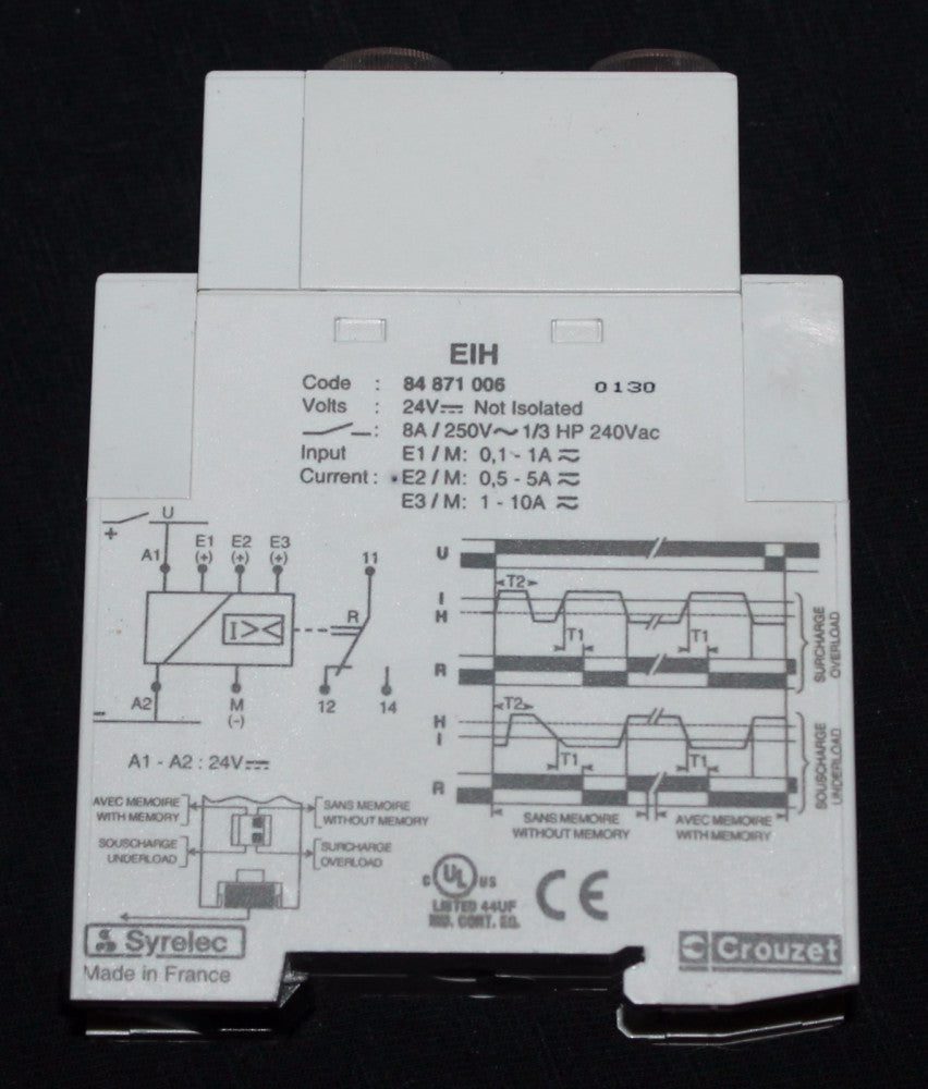 CROUZET SYRELEC 84 871 006 24 VAC Current Control Relay Module 84871006