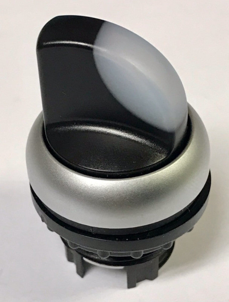 EATON M22 White Illuminated Selector Switch 2 Position Momentary Right Spring 