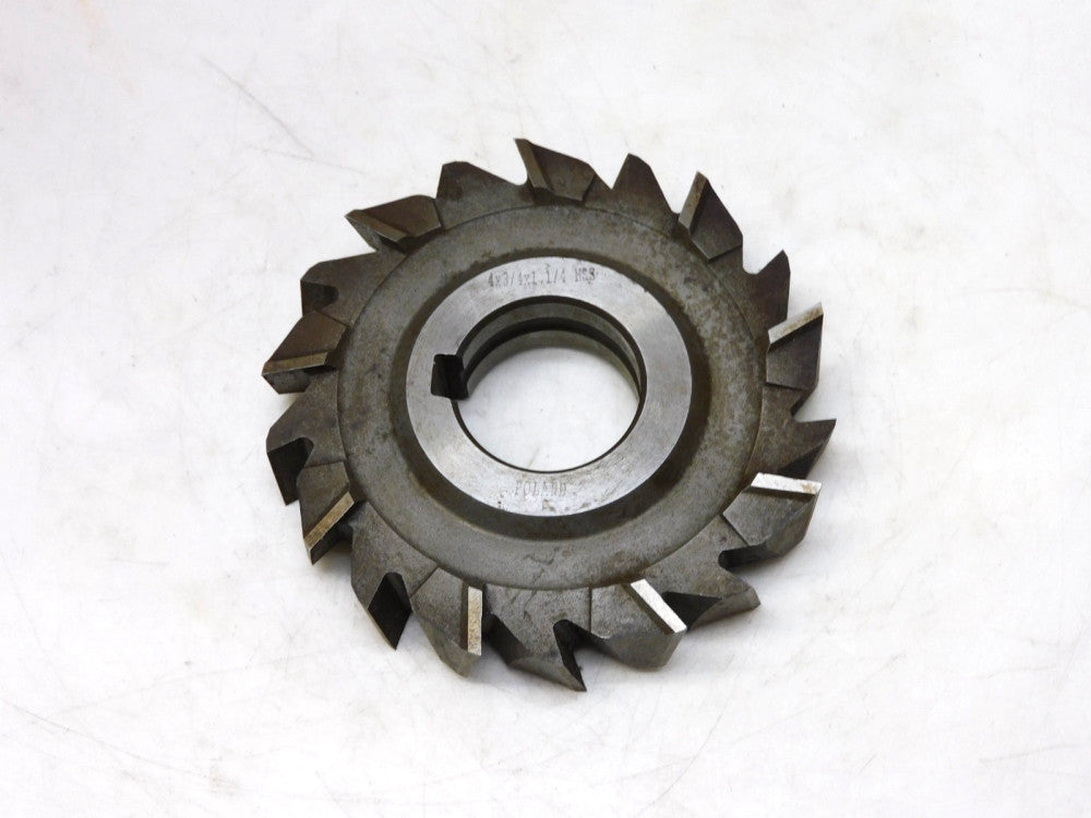 Poland 4.0" x 3/4" x 1-1/4" HSS Staggard Tooth Slot Milling Cutter 9 tooth