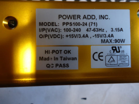 PPS100-24, Power Add, 100 Watt U-channel 15VDC O/P, BRAND NEW!