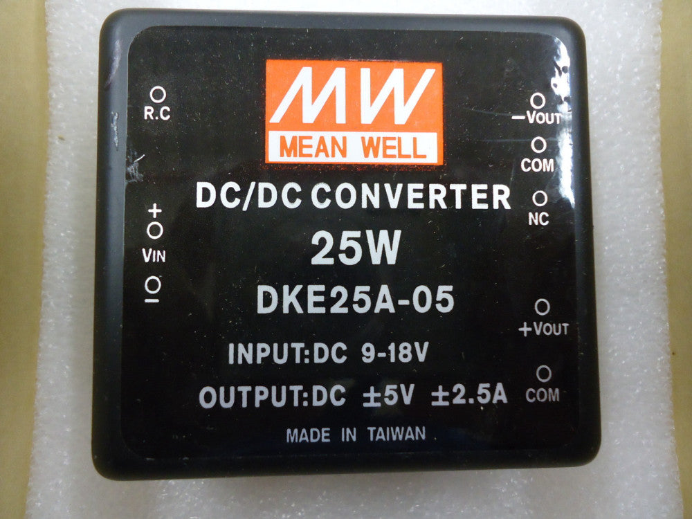 DKE25A-05 Meanwell 25 Watt DC/DC 9-18Vin Dual +/-5V O/P BRAND NEW!