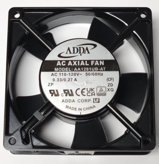 ADDA AA1281UB AT AC AXIAL FAN MODEL A0016056 CF ZD XQ 120 VAC 0.33/0.27 AMP
