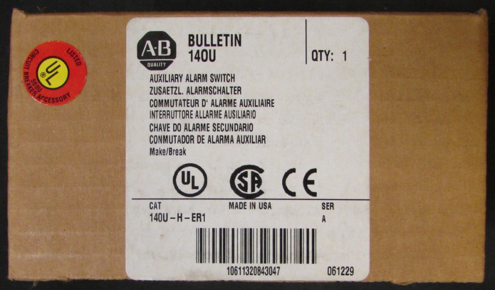 ALLEN BRADLEY 140U H ER1 600VAC 125VDC Auxiliary Alarm Switch 66C1570G63