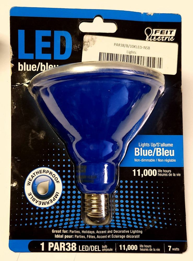 FEIT ELECTRIC PAR38 LED BLUE PAR38 B 10KLED Waterproof Bulb LAMP 120VAC