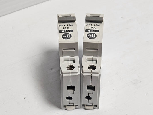 NEW LOT OF 2 ALLEN BRADLEY CIRCUIT BREAKER 1492-CB1 H100 10 A AMP 1 P POLE SER B