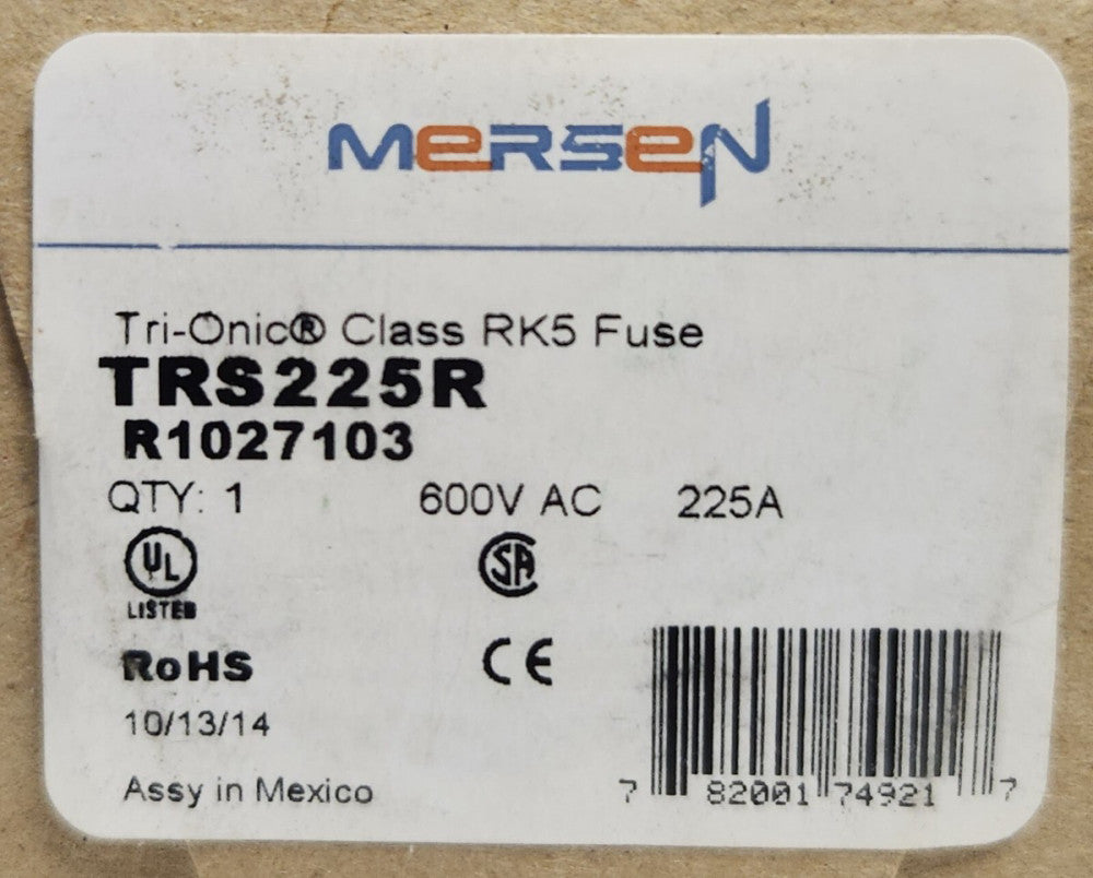 MERSEN SHAWMUT TRS225R TRI Onic RK5 Fuse 225 AMP 600 VAC