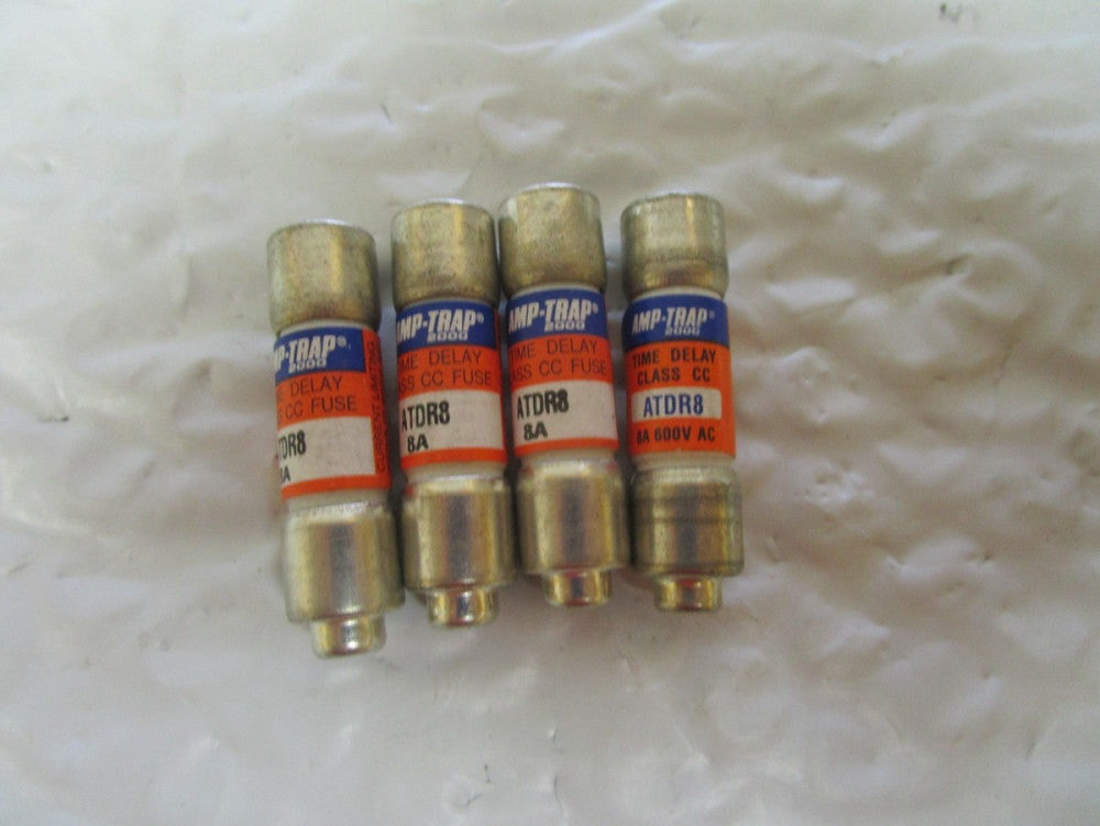 NEW LOT OF 4 FERRAZ SHAWMUT ATDR8 AMP TRAP TIME DELAY FUSE 8A AMP 600Vac