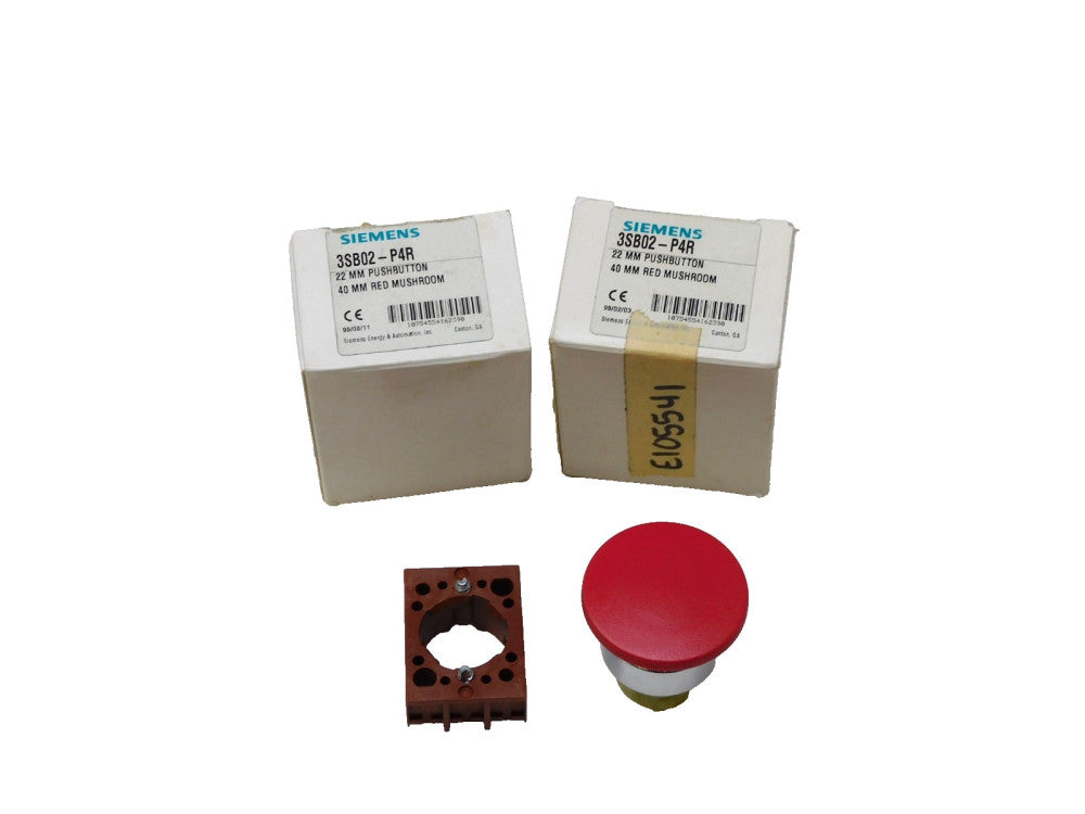 Siemens 3SB02-P4R 22mm Push Button 40mm Red Mushroom Lot of 2