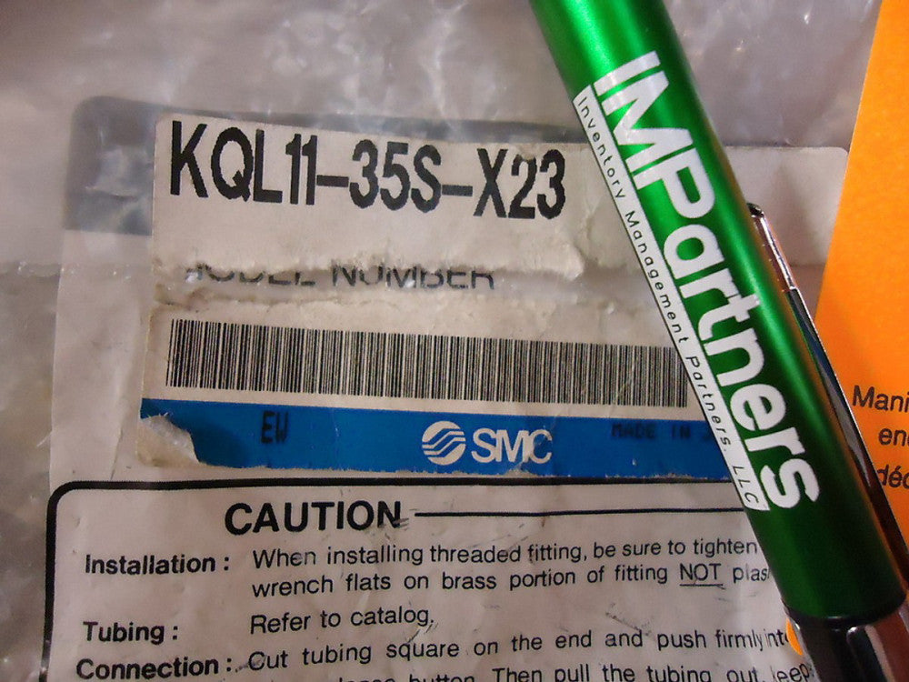 New, SMC KQ2L11-35S-X23 Fitting, male elbow, 1/4NPT port, for 3/8 OD tube