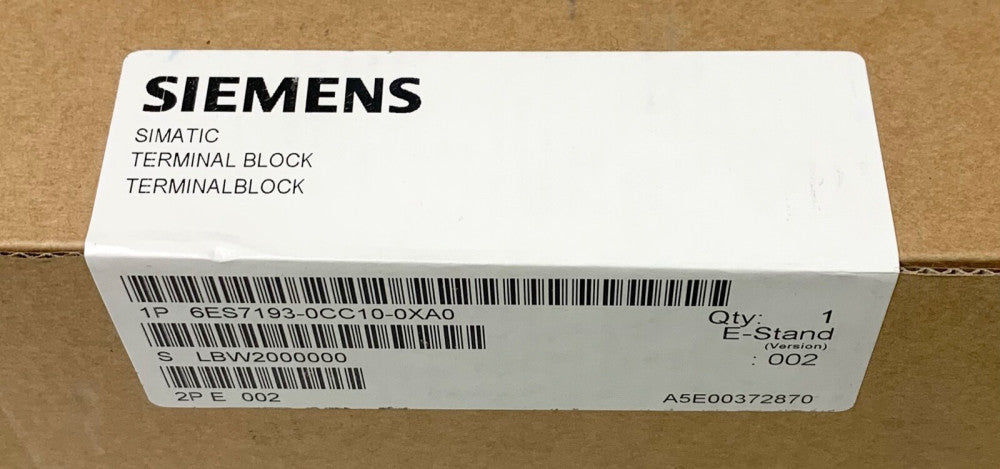 (SEALED) SIEMENS 6ES7193 0CC10 0XA0 SIMATIC ET200B Terminal Block Module E Stand