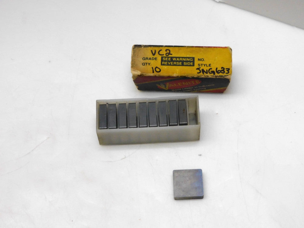 LOT OF 10 VALENITE SNG633 CARBIDE INSERT VC2