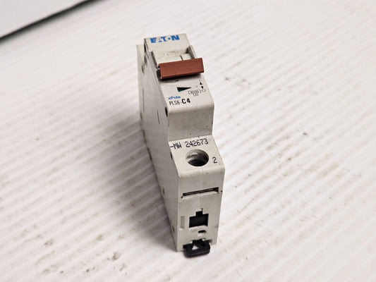 EATON CIRCUIT BREAKER PLS6-C4 PLS6-C4-MW 4 A AMP 1P 1 POLE  - USED