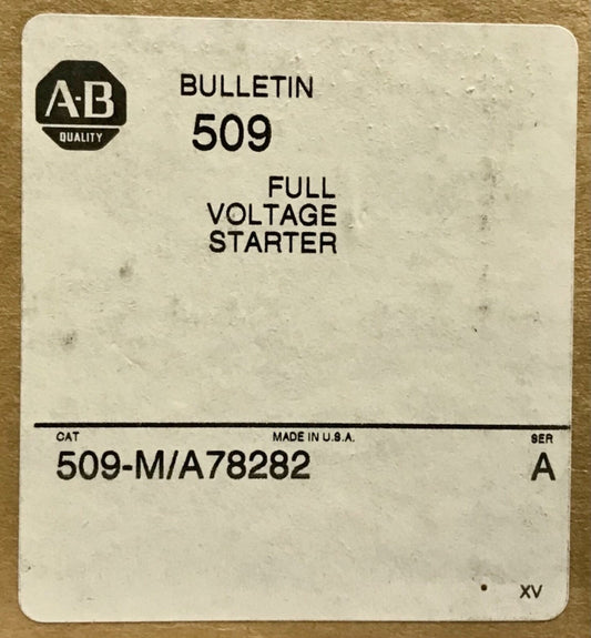 ALLEN BRADLEY 509 M/A78282 110 120 VAC Size 0 Starter 18 AMP Electronic Overload