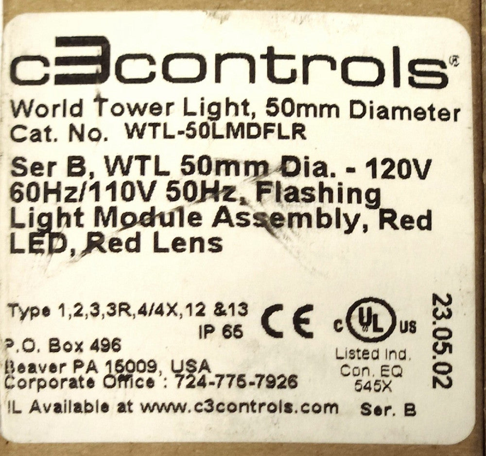 C3 CONTROLS WTL 50LMDFLR 50mm RED LED WORLD TOWER Light Module