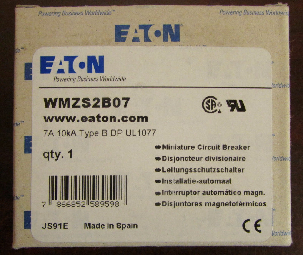 EATON KLOCKNER MOELLER Miniature Circuit Breaker 2 Pole 7 Amp WMZS2B07