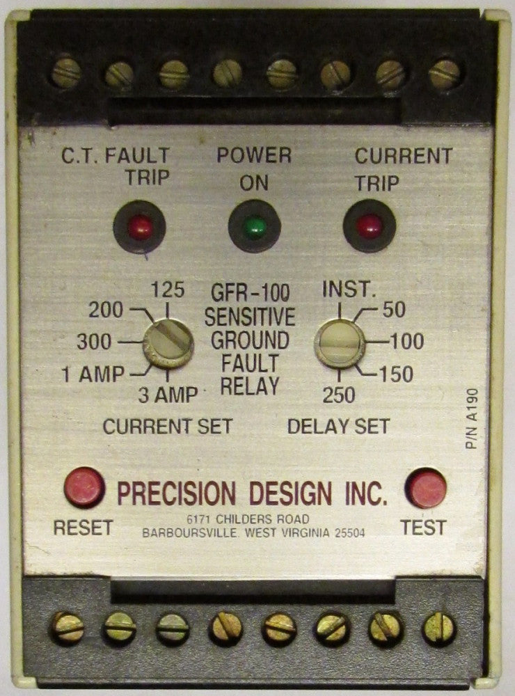 PRECISION DESIGN GF3 100 120VAC Sensitive Ground Fault Relay
