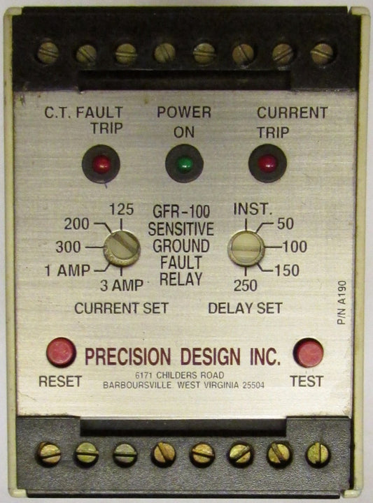 PRECISION DESIGN GF3 100 120VAC Sensitive Ground Fault Relay