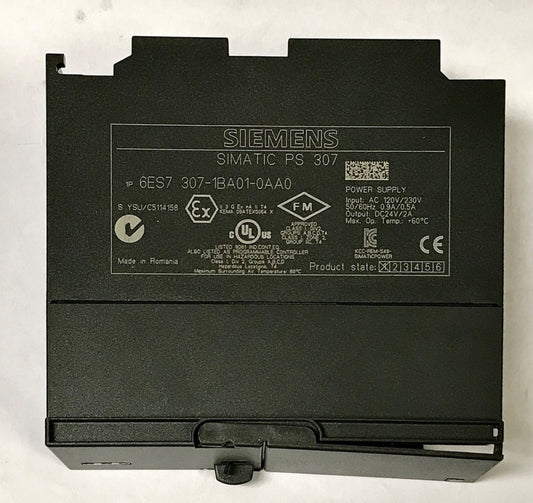 SIEMENS 6ES7 307 1BA01 0AA0 Simatic PS 307 Power Supply Module 120/230VAC 24VDC