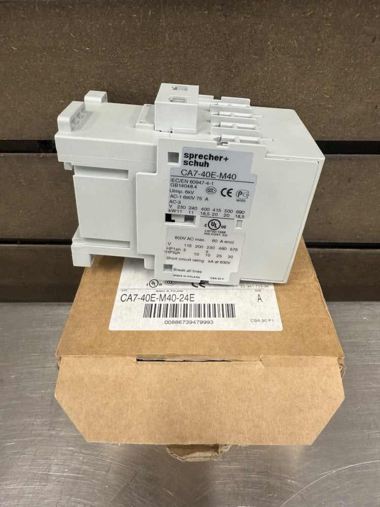 Sprecher + Schuh CA7-40E-M40-24E Non-Reversing Contactor - New