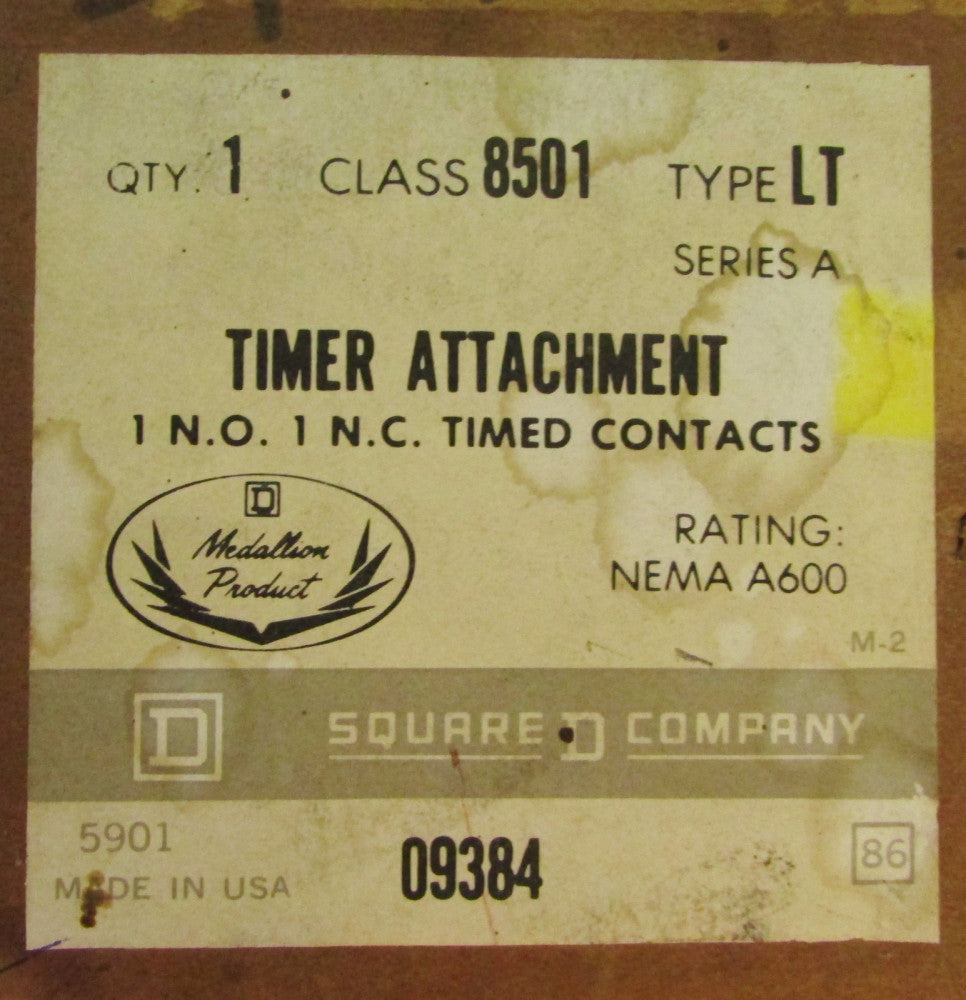 SQUARE D 8501 LT 1 N.O. 1 N.C. Timer Attachment