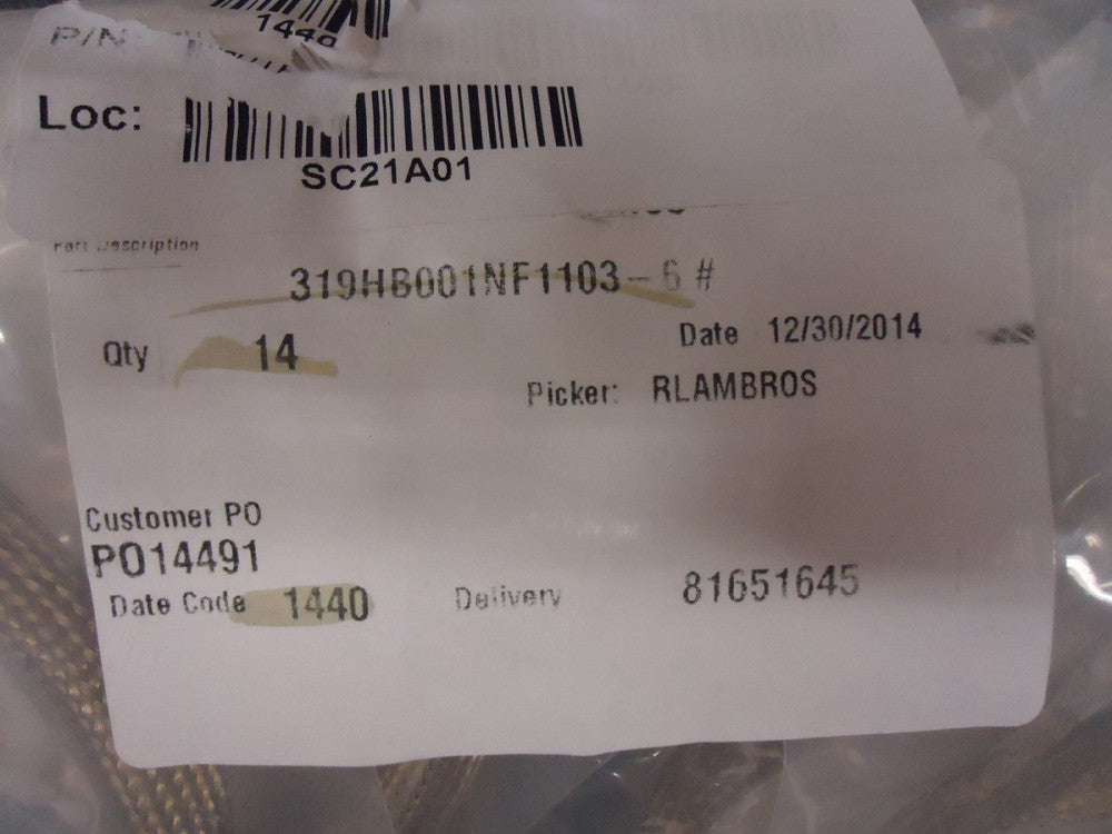 319HB001NF1103-6 GLENAIR CIRCULAR MIL SPEC STRAIN RELIEFS BRAND NEW!