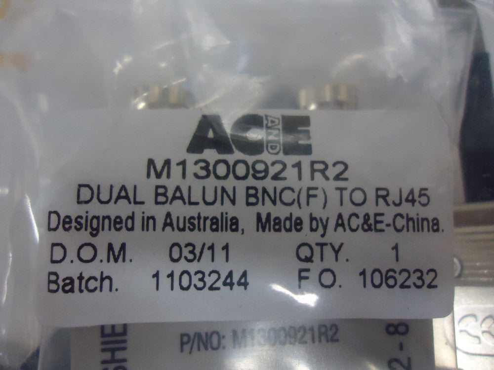 M1300921R2 AC AND E TELECOM DUAL BALUN E1 INTERFACE. BNC TO RJ45 BRAND NEW!