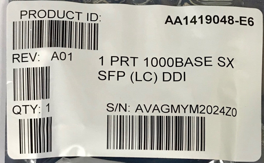 GENBAND AA1419048 E6 1 PRT 1000BASE SX SFP (LC) DDI TRANSCEIVER Module