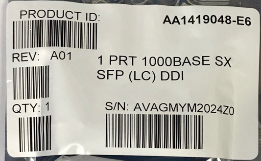 GENBAND AA1419048 E6 1 PRT 1000BASE SX SFP (LC) DDI TRANSCEIVER Module
