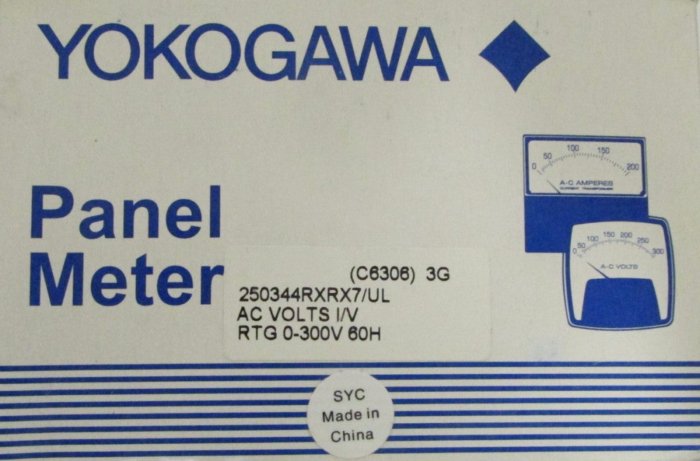 YOKOGAWA 250344 RXRX7 UL RGT 0-300 V AC Panel Meter SBG2063 2J 299
