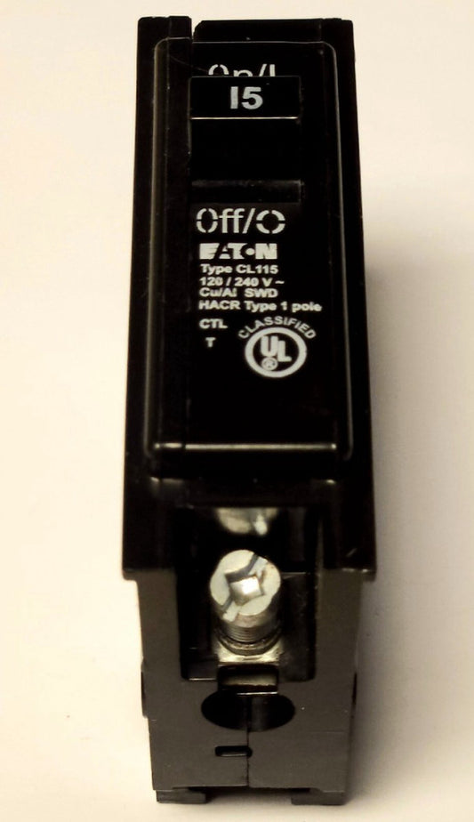 EATON CUTLER HAMMER CL115 Single Pole 15 AMP Type CL Circuit Breaker