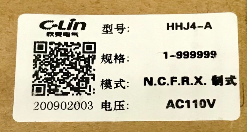 C LIN HHJ4-A C/LIN 110 VAC Electronic Counter Meter Module 1-999999 N.C.F.R.X