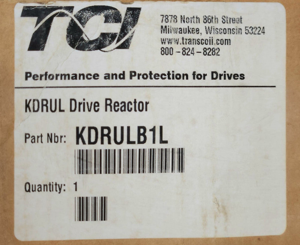 TCI KDRULB1L 27 AMP KDRUL Motor Drive Reactor 3 Phase 600 VAC