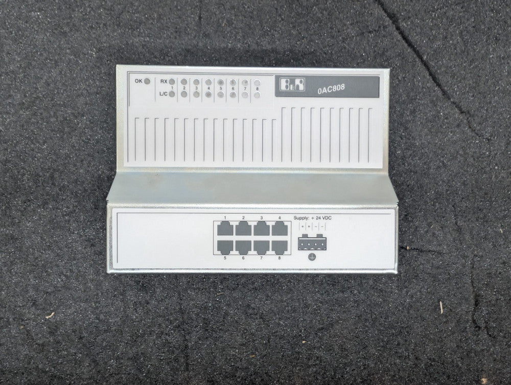 Used, B&R. 0AC808.9-1. 8, PORT INDUSTRIAL ETHERNET HUB 24VDC