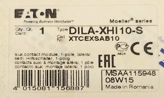 EATON DILA XHI10 S Side Mount Auxiliary Contact