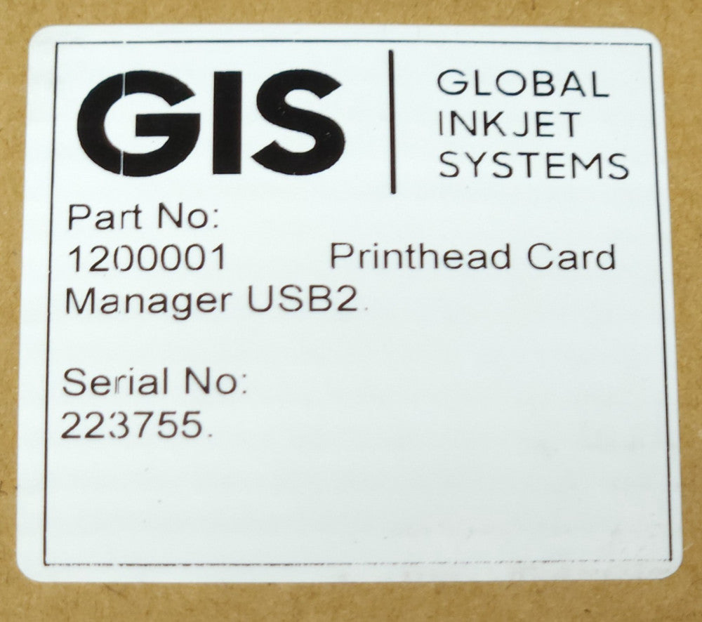 GIS GLOBAL INKJET SYSTEMS 1200001 PRINTHEAD CARD Manager USB2 GIS PMB C2