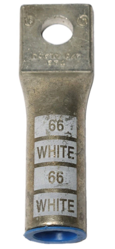 WHITE DIE 66 AL9CU 4/0 Aluminum CRIMP ON LUG Terminal ON LUG Terminal 1/2" Stud