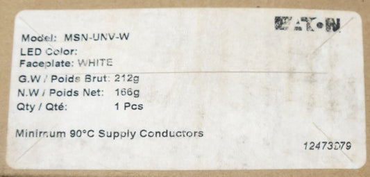 EATON MSN UNV W 100-277 VAC LED In-Wall Mount FAIL SAFE Light With Universal Col