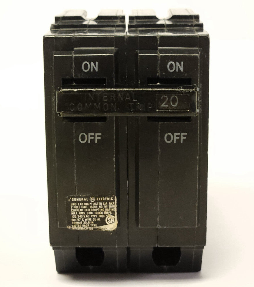 GENERAL ELECTRIC THQL2120 2 Pole 20 AMP Type THQ THQL Circuit Breaker 120 240VAC