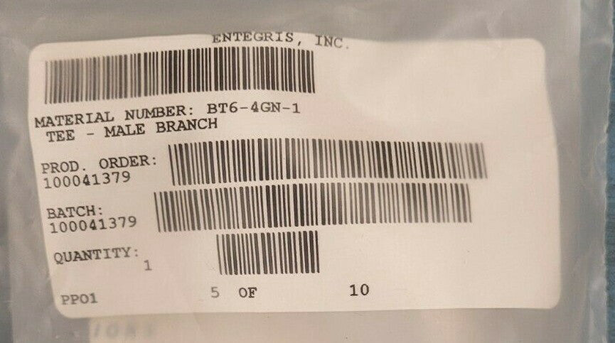 New, Entegris, BT6-4GN-1, -ADAPTER, 3/8-INCH X 3/8-INCH X 1/4-INCH MNPT