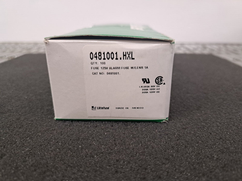 New, Littelfuse, 0481001.HXL, Specialty Fuses 125V 1A With Lens - Lot of 25pcs