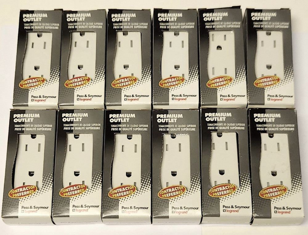 LOT OF 12 PASS & SEYMOUR Legrand 885TR WCC 15 AMP 125 VAC Tamper Resistant