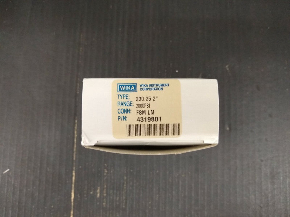 New, Wika, 230.25-2-LM-FSM-0-2000, Pressure Gauge, 2" Face, LM Male VCR, 2000psi