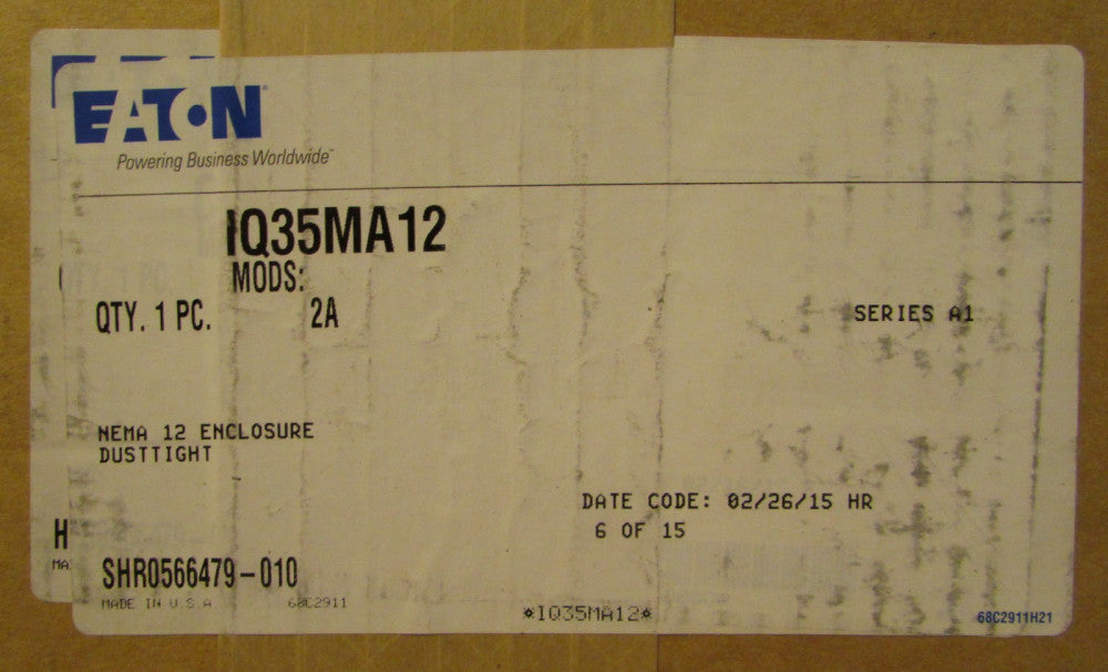 EATON IQ35MA12 IQ35M Energy Meter Nema 12 Enclosure 65C2002G02 Mods: 2A