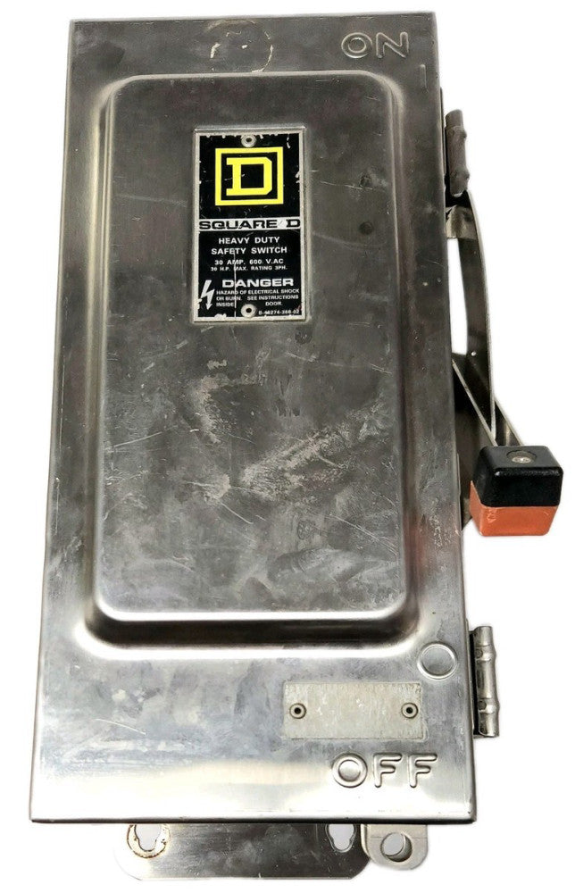 SQUARE D HU361DS 3 Pole 30 AMP Nema 3R 4 4X 12 Stainless Steel Safety Switch