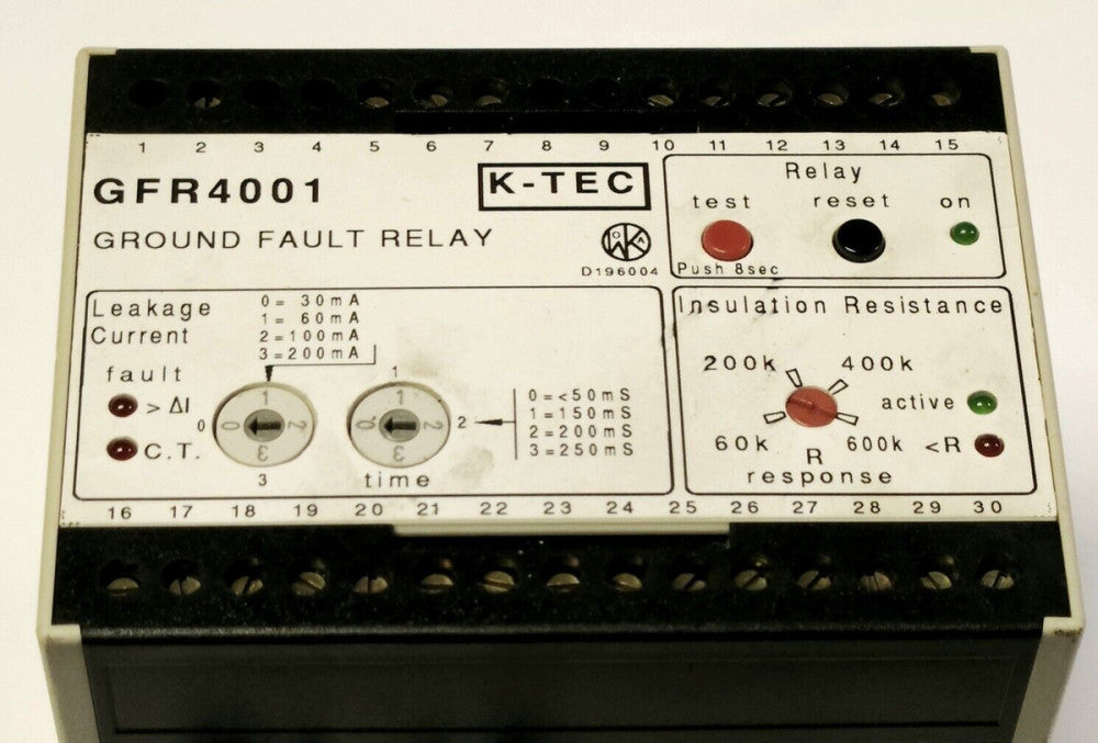 K-TEC GFR4001 Ground Fault Relay Module 24 110 VAC Littelfuse Replacement