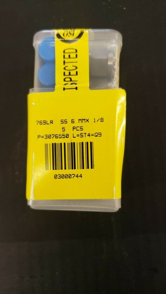 New, Ham-let, 769LR-SS-6-MMX-1/8, BSPT Male Elbow 769LR SS 6 MM X 1/8