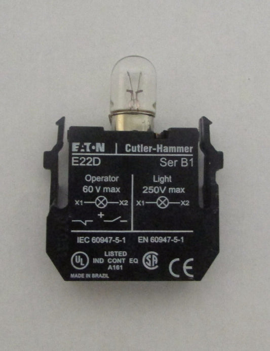 Eaton Cutler Hammer E22D 250 V MAX Pilot Light Unit with Bulb 