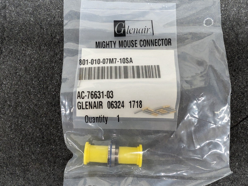 New, Glenair, 801-010-07M7-10SA, Conn Mighty Mouse SKT 10 POS Crimp ST Jam Nut 1