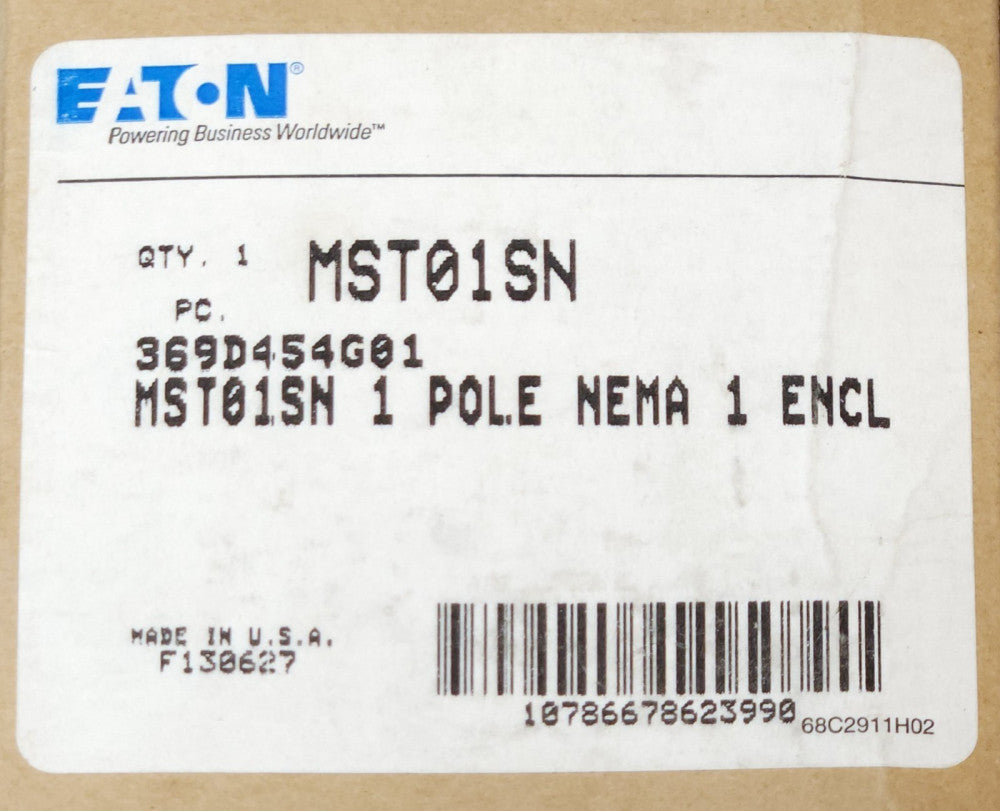 EATON CUTLER HAMMER MST01SN Type MST01 Manual Starter Nema 1 Enclosure Toggle Ty